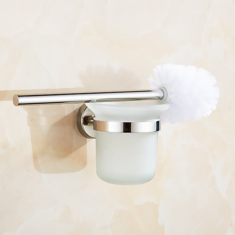 Toilet Brush Holder Wall Mount Rustproof Frosted Glass for Bathroom Tristar Online