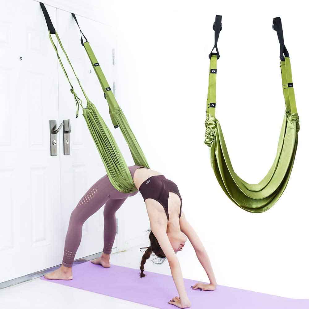 Green Fitness Yoga Strap Band Waist Trainer Leg Door Swing Adjustable Ballet Dancer Tristar Online