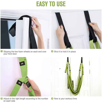 Green Fitness Yoga Strap Band Waist Trainer Leg Door Swing Adjustable Ballet Dancer Tristar Online