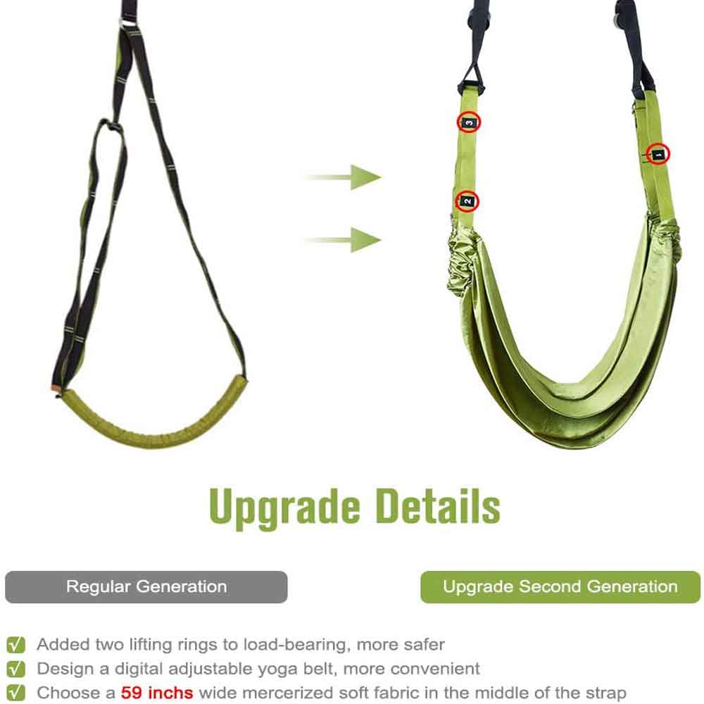 Green Fitness Yoga Strap Band Waist Trainer Leg Door Swing Adjustable Ballet Dancer Tristar Online