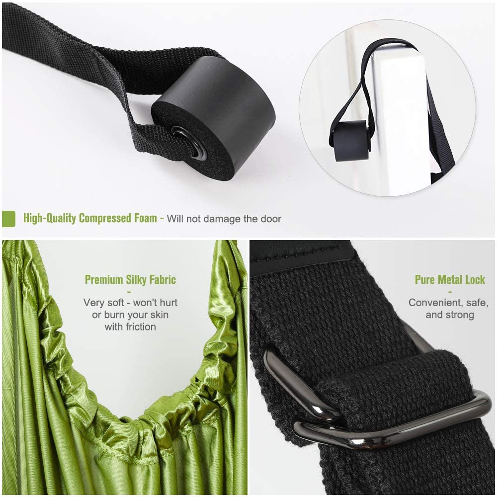 Green Fitness Yoga Strap Band Waist Trainer Leg Door Swing Adjustable Ballet Dancer Tristar Online