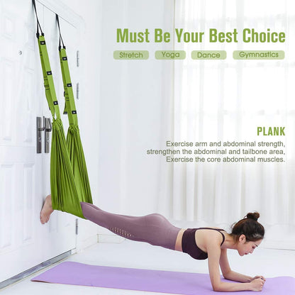 Green Fitness Yoga Strap Band Waist Trainer Leg Door Swing Adjustable Ballet Dancer Tristar Online