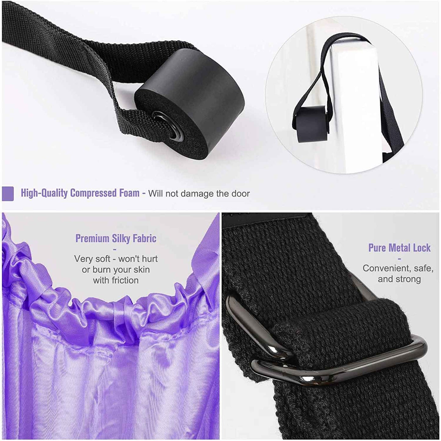 Purple Fitness Yoga Strap Band Waist Trainer Leg Door Swing Adjustable Ballet Dancer Tristar Online