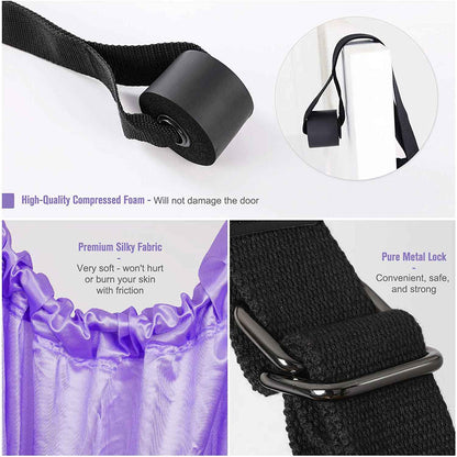Purple Fitness Yoga Strap Band Waist Trainer Leg Door Swing Adjustable Ballet Dancer Tristar Online