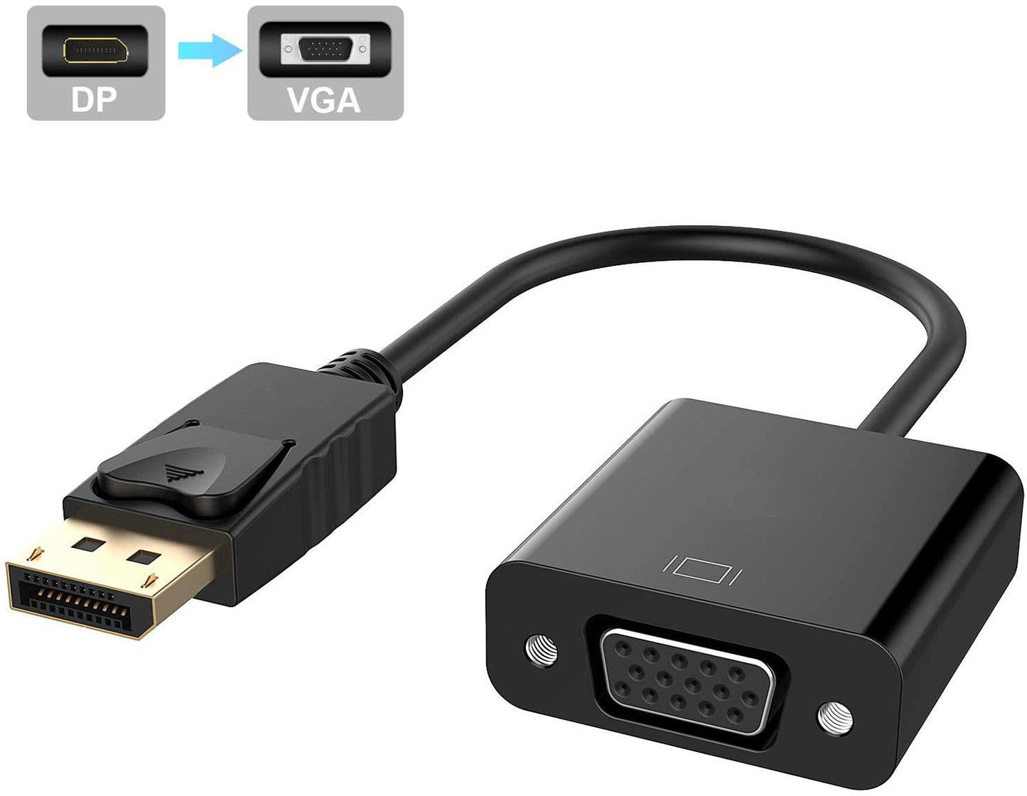 DisplayPort Male to VGA Female Gold-Plated DP Display Port to VGA Adapter Tristar Online
