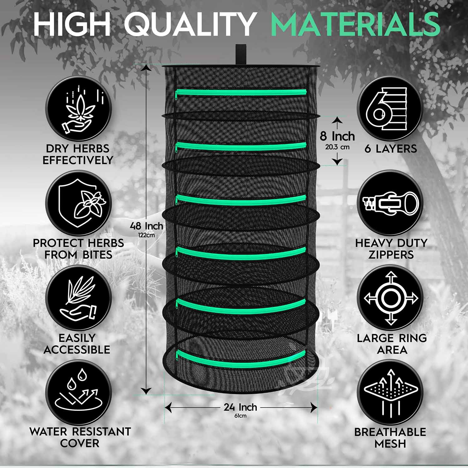 6-Layer 120cm Foldable Herb Vegetable Fruit Drying Dehydrating Rack Mesh Hanging Dryer Tristar Online