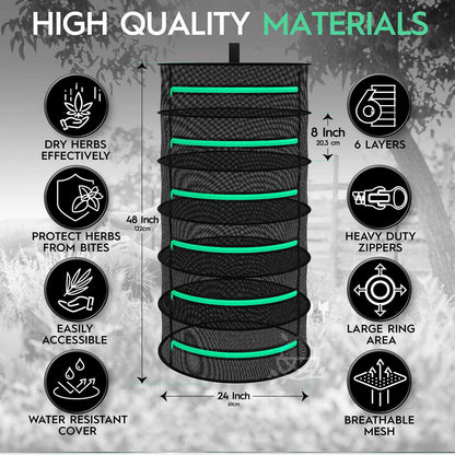 6-Layer 120cm Foldable Herb Vegetable Fruit Drying Dehydrating Rack Mesh Hanging Dryer Tristar Online