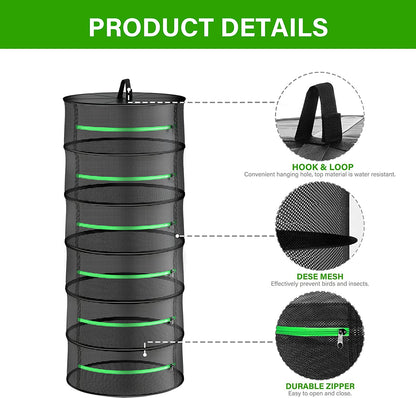 6-Layer 120cm Foldable Herb Vegetable Fruit Drying Dehydrating Rack Mesh Hanging Dryer Tristar Online
