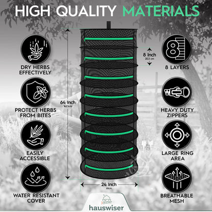 8-Layer 162cm Foldable Herb Vegetable Fruit Drying Dehydrating Rack Mesh Hanging Dryer Tristar Online