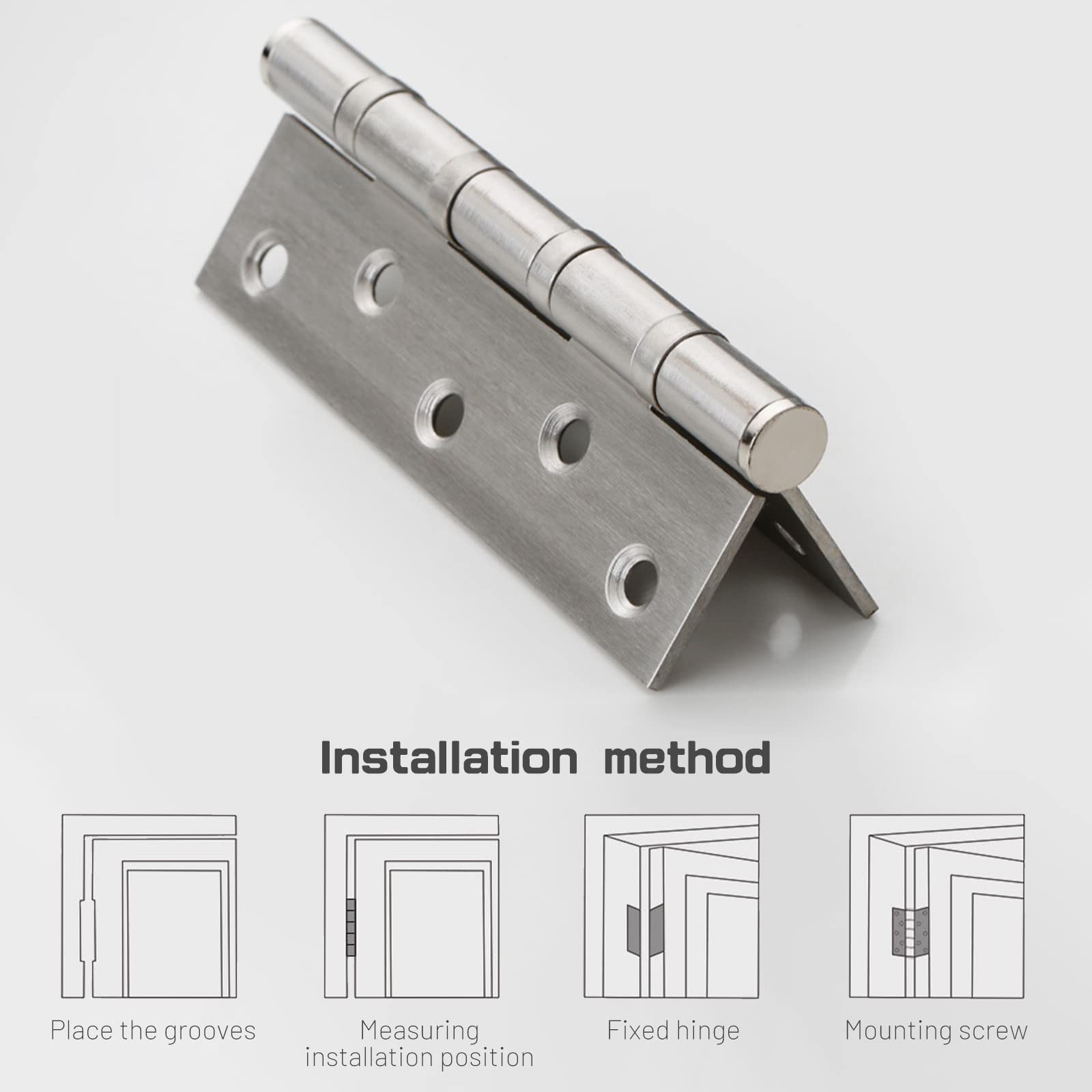 304 Flat Pin Hinge Spring 2Pack 100mm Folding Butt Door Cabinet Hinges Folding Furniture Hardware Tristar Online