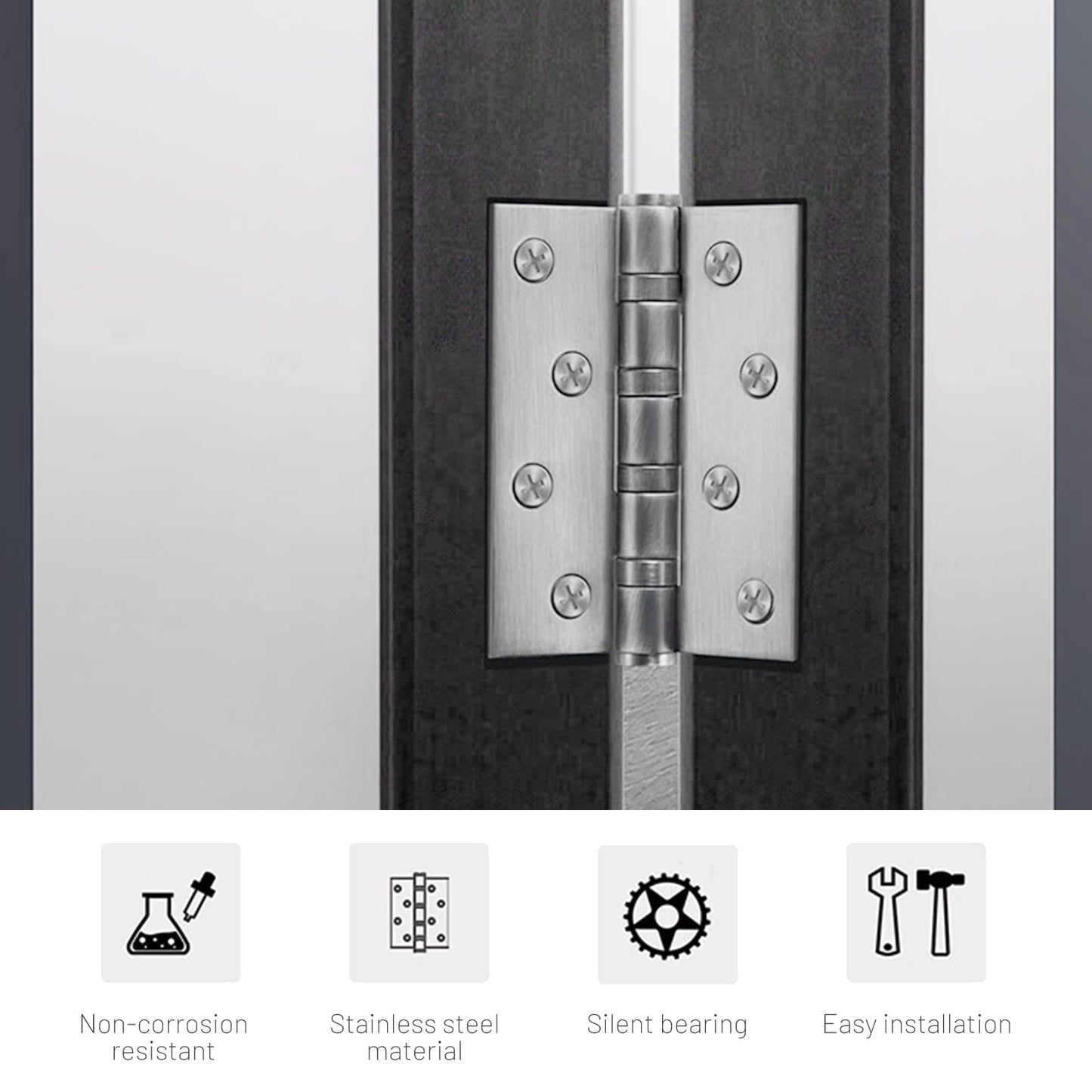 304 Flat Pin Hinge Spring 2Pack 100mm Folding Butt Door Cabinet Hinges Folding Furniture Hardware Tristar Online