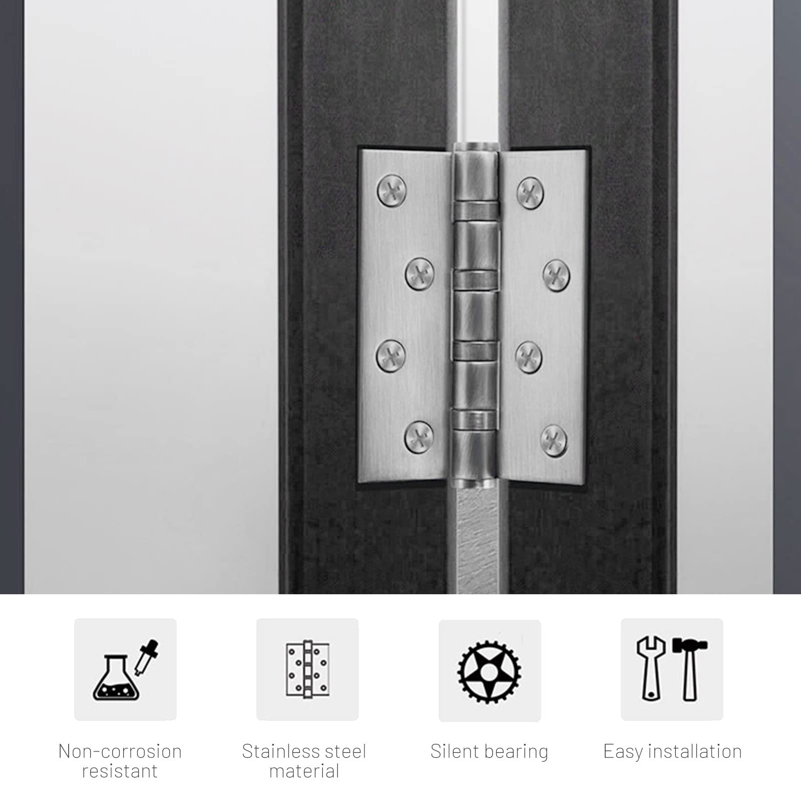 304 Flat Pin Hinge Spring 2Pack 100mm Folding Butt Door Cabinet Hinges Folding Furniture Hardware Tristar Online