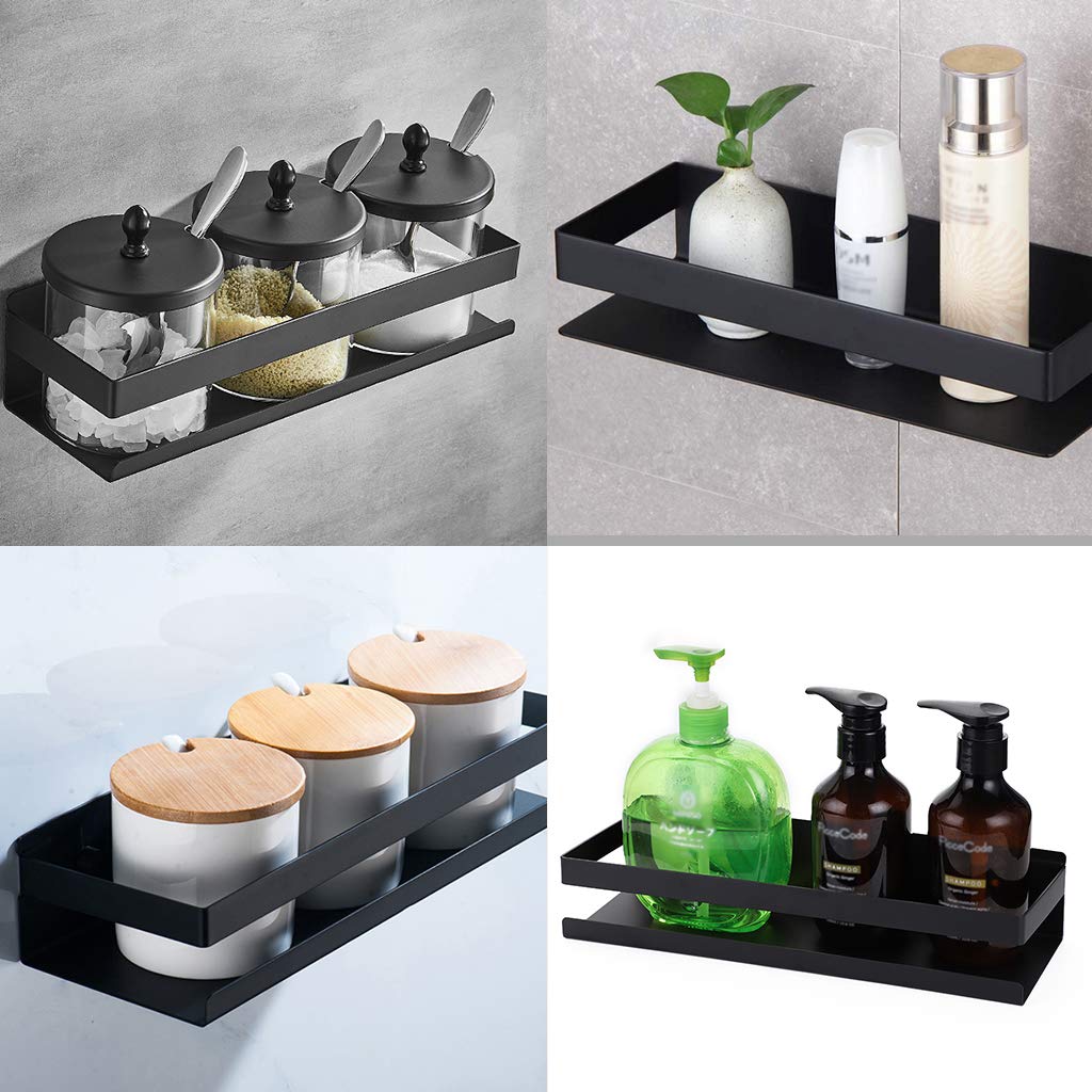 Black Bathroom Shower Shelf Kitchen Rack Storage Shelves Shampoo Holder Organizer Tristar Online