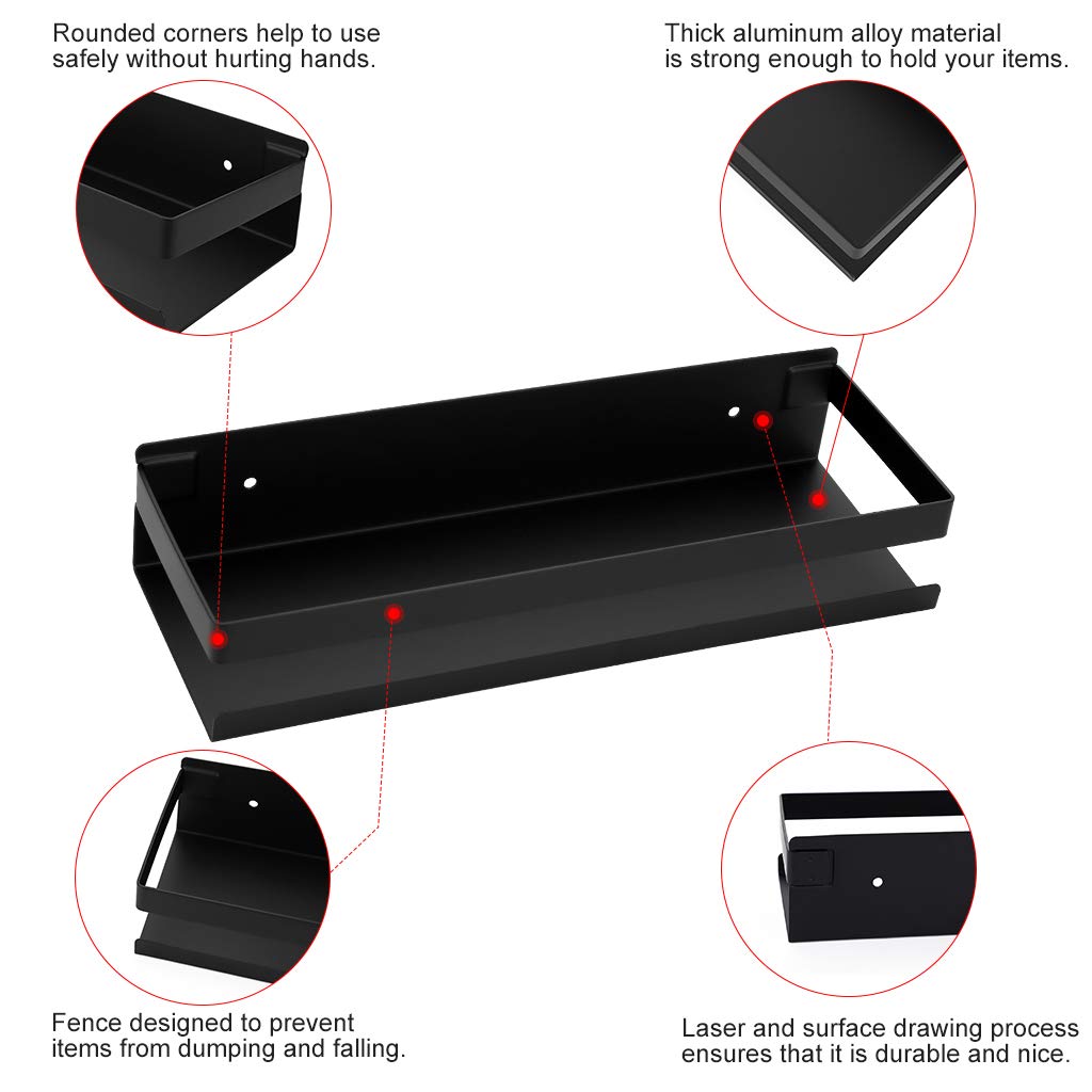 Black Bathroom Shower Shelf Kitchen Rack Storage Shelves Shampoo Holder Organizer Tristar Online