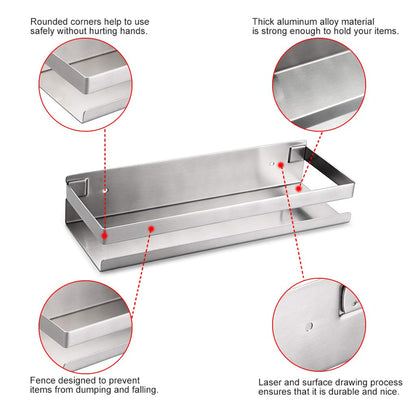 Brushed Bathroom Shower Shelf Kitchen Rack Storage Shelves Shampoo Holder Organizer Tristar Online