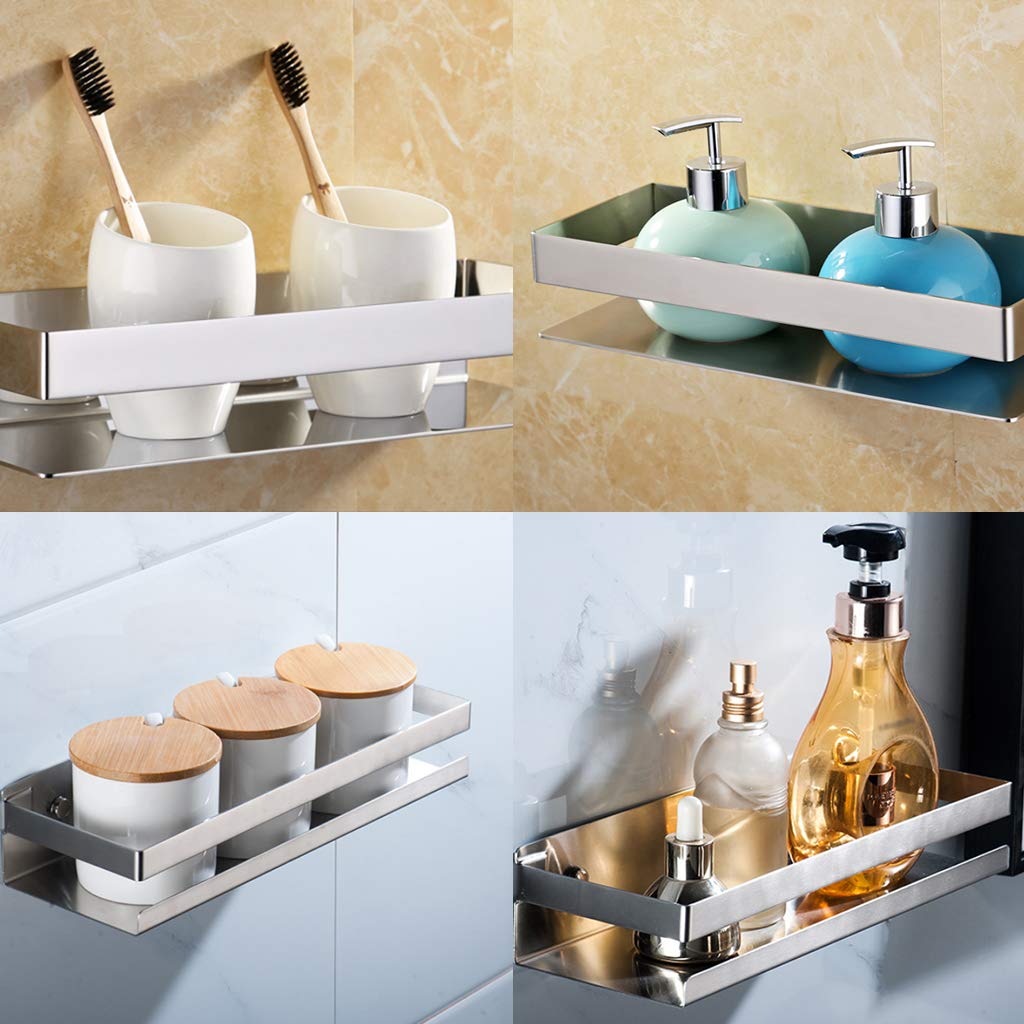 Brushed Bathroom Shower Shelf Kitchen Rack Storage Shelves Shampoo Holder Organizer Tristar Online