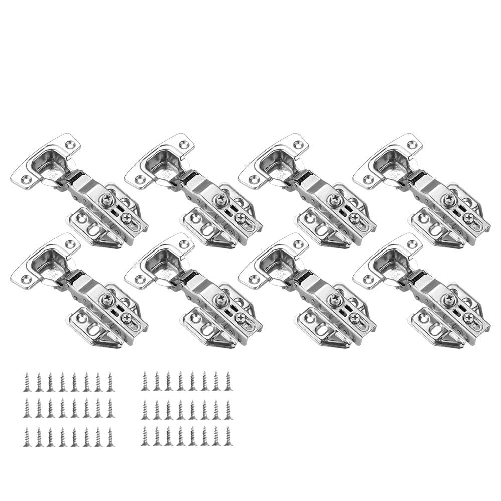 8 Pack 304 Stainless Steel Cabinet Hinges 100 Degree Soft Closing Full Overlay Door Hinge Nickel Plated Finish Tristar Online