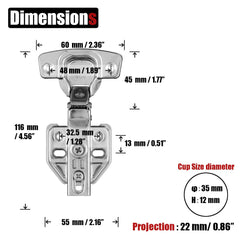 8 Pack 304 Stainless Steel Cabinet Hinges 100 Degree Soft Closing Full Overlay Door Hinge Nickel Plated Finish Tristar Online