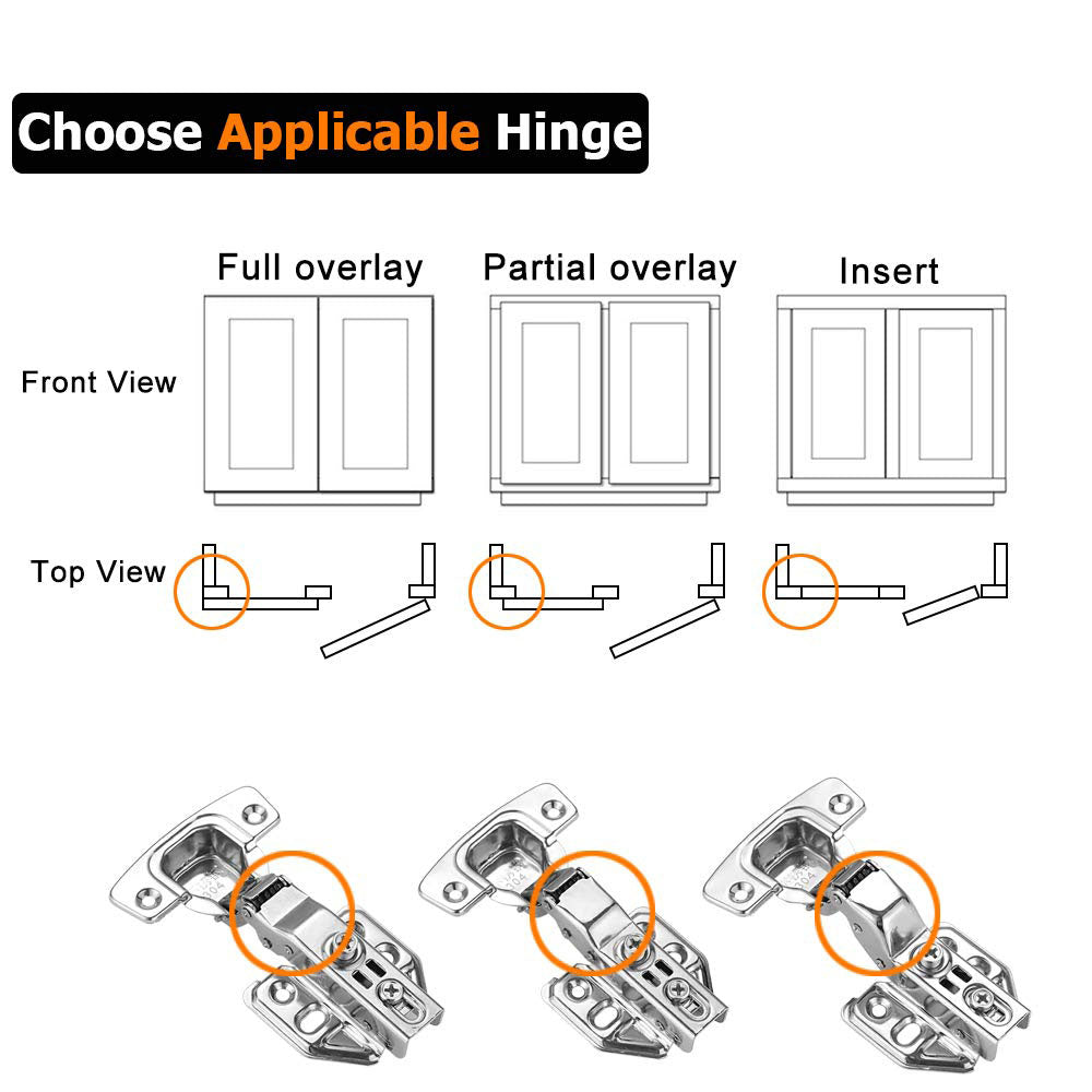 8 Pack 304 Stainless Steel Cabinet Hinges 100 Degree Soft Closing Insert Overlay Door Hinge Nickel Plated Finish Tristar Online