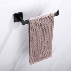 Square Hand Towel Holder Ring Wall Mounted Modern Towel Bar Bathroom Kitchen Black Tristar Online