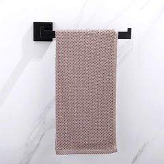 Square Hand Towel Holder Ring Wall Mounted Modern Towel Bar Bathroom Kitchen Black Tristar Online