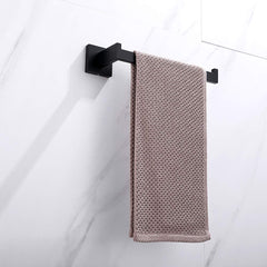 Square Hand Towel Holder Ring Wall Mounted Modern Towel Bar Bathroom Kitchen Black Tristar Online