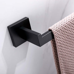 Square Hand Towel Holder Ring Wall Mounted Modern Towel Bar Bathroom Kitchen Black Tristar Online