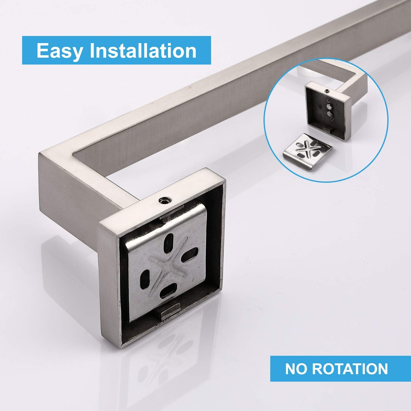 Square Hand Towel Holder Ring Wall Mounted Modern Towel Bar Bathroom Kitchen Tristar Online