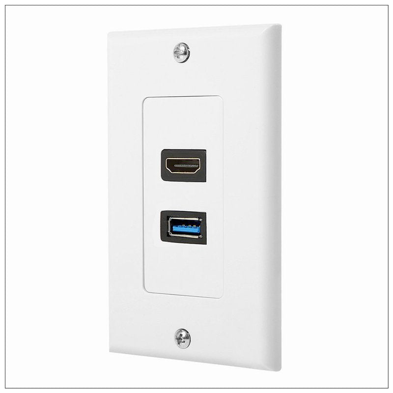 HDMI USB 3.0 Audio Stereo Pass Through Component Composite Wall Plate Panel Tristar Online