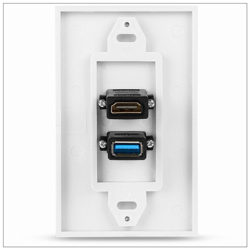 HDMI USB 3.0 Audio Stereo Pass Through Component Composite Wall Plate Panel Tristar Online