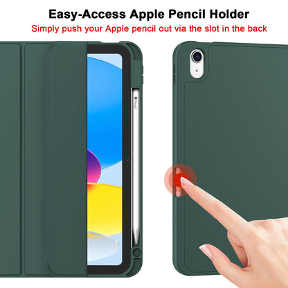 iPad 10th Case 10.9 Inch 2022 with Pencil Holder, Smart iPad Clear Case with Soft TPU Auto Wake Sleep Dark Green Tristar Online