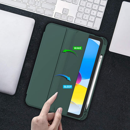 iPad 10th Case 10.9 Inch 2022 with Pencil Holder, Smart iPad Clear Case with Soft TPU Auto Wake Sleep Dark Green Tristar Online