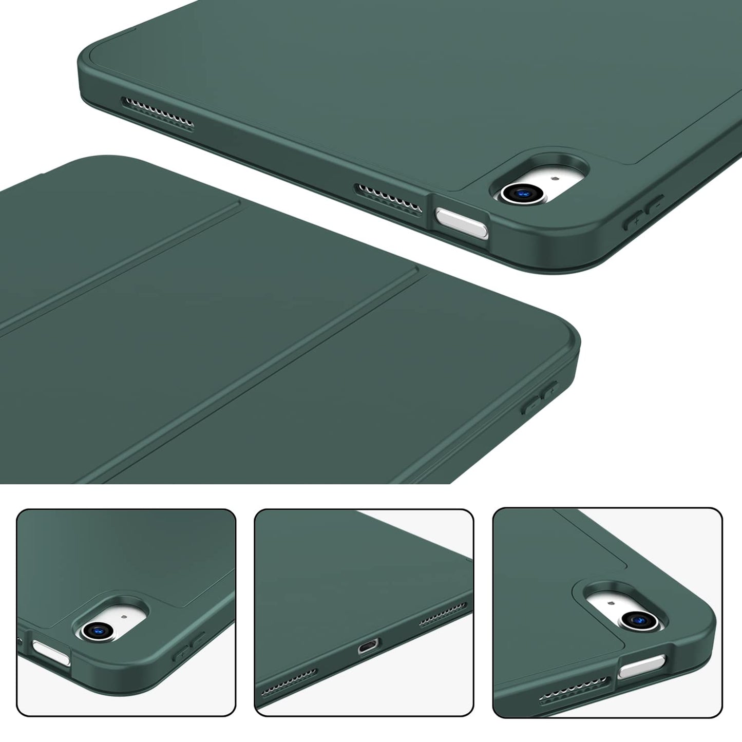 iPad 10th Case 10.9 Inch 2022 with Pencil Holder, Smart iPad Clear Case with Soft TPU Auto Wake Sleep Dark Green Tristar Online