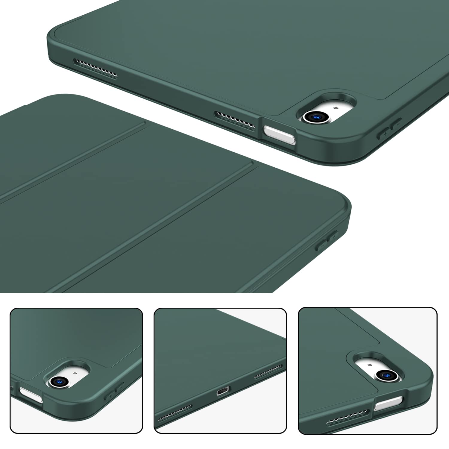 iPad 10th Case 10.9 Inch 2022 with Pencil Holder, Smart iPad Clear Case with Soft TPU Auto Wake Sleep Dark Green Tristar Online