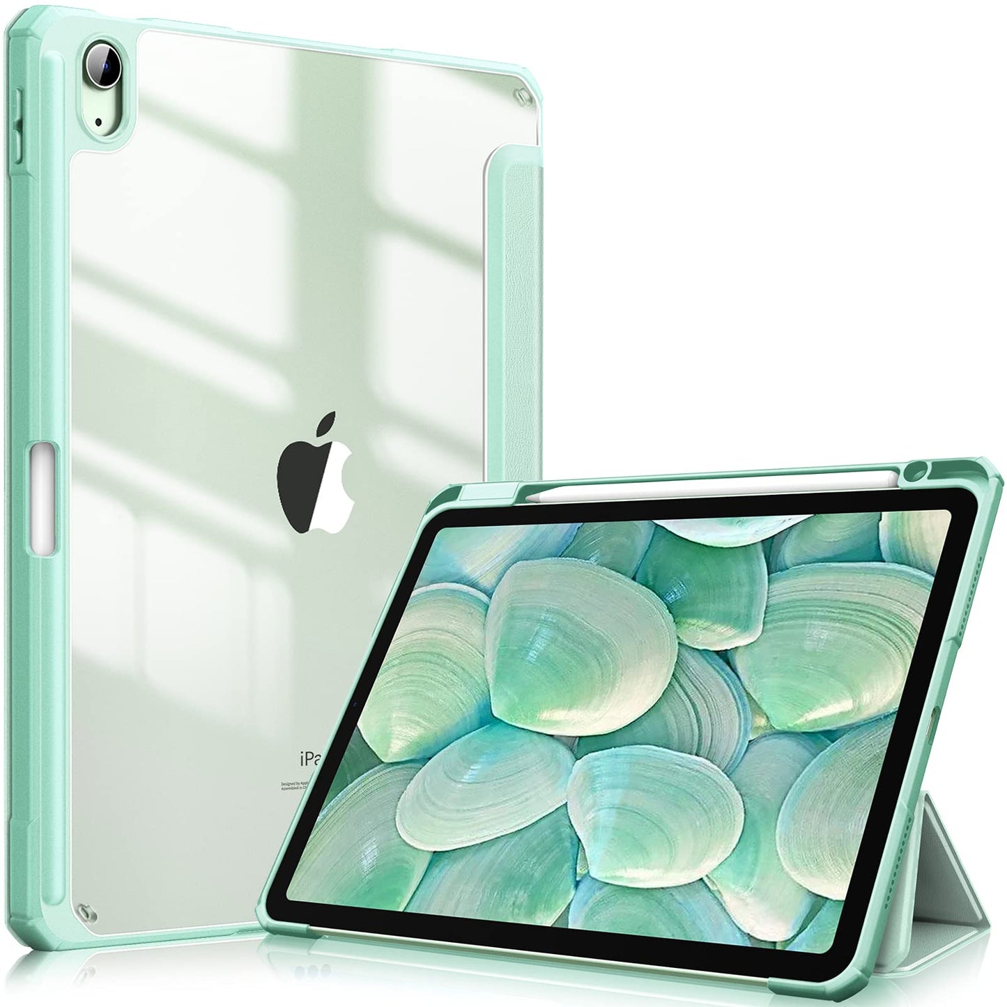 iPad 10th Case 10.9 Inch 2022 with Pencil Holder, Smart iPad Clear Case with Soft TPU Auto Wake Sleep Green Tristar Online
