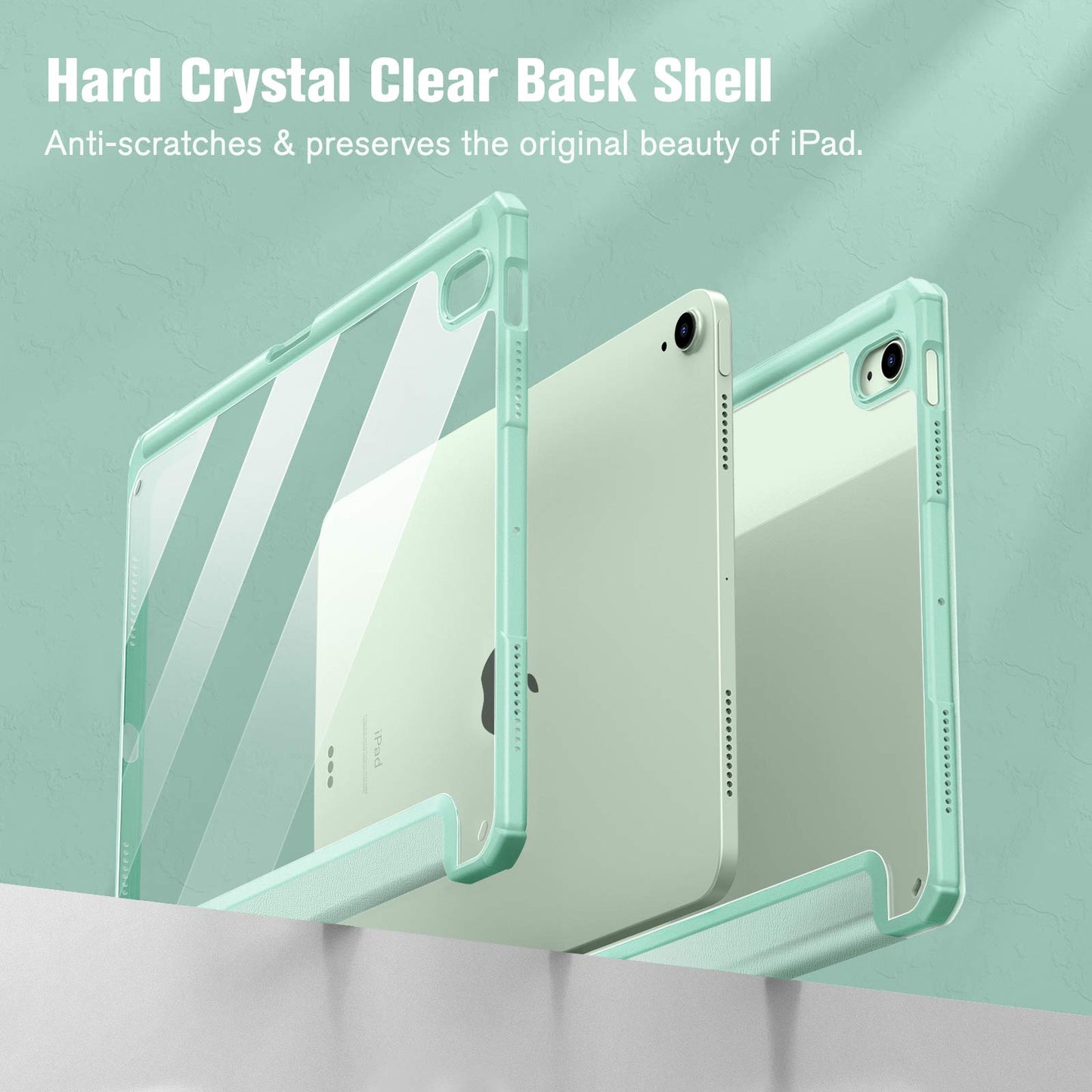 iPad 10th Case 10.9 Inch 2022 with Pencil Holder, Smart iPad Clear Case with Soft TPU Auto Wake Sleep Green Tristar Online