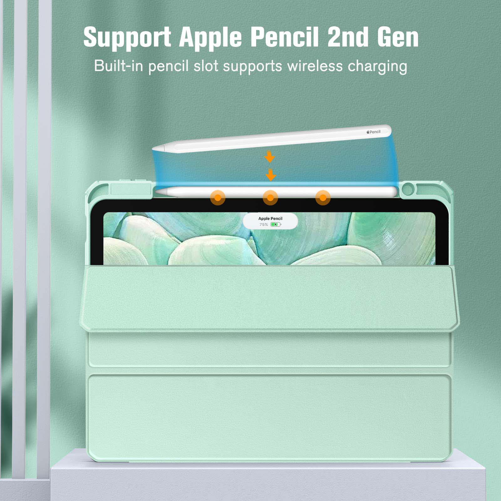 iPad 10th Case 10.9 Inch 2022 with Pencil Holder, Smart iPad Clear Case with Soft TPU Auto Wake Sleep Green Tristar Online