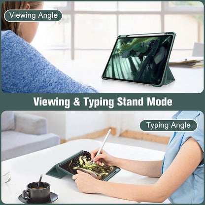 iPad Pro 11 Inch 2020-2022 Soft Tpu Smart Premium Case Auto Sleep Wake Stand Clear Cover Pencil holder Dark Green Tristar Online