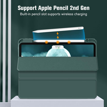 iPad Pro 11 Inch 2020-2022 Soft Tpu Smart Premium Case Auto Sleep Wake Stand Clear Cover Pencil holder Dark Green Tristar Online