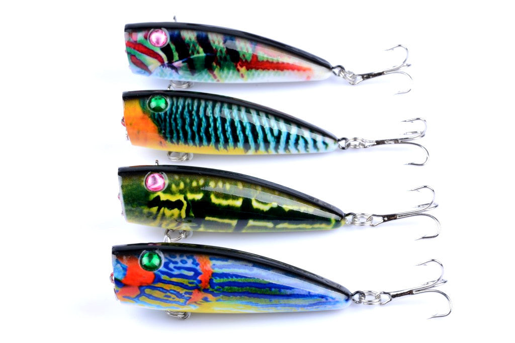 4X 6.8cm Popper Poppers Fishing Lure Lures Surface Tackle Saltwater Tristar Online