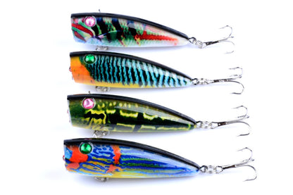 4X 6.8cm Popper Poppers Fishing Lure Lures Surface Tackle Saltwater Tristar Online