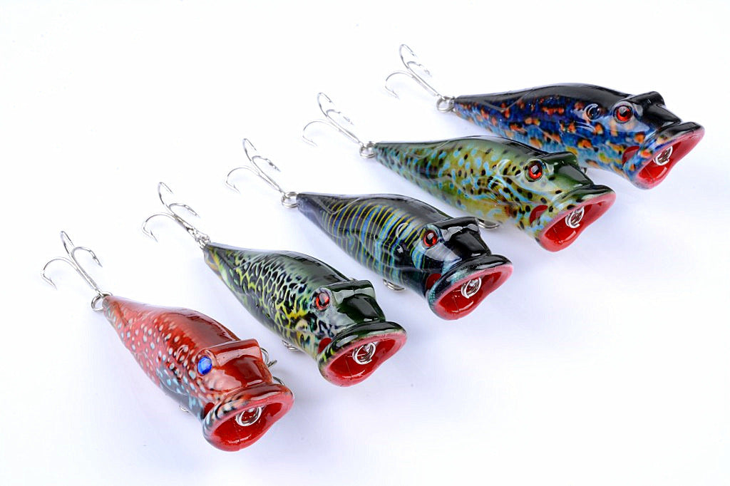 5X 8cm Popper Poppers Fishing Lure Lures Surface Tackle Fresh Saltwater Tristar Online