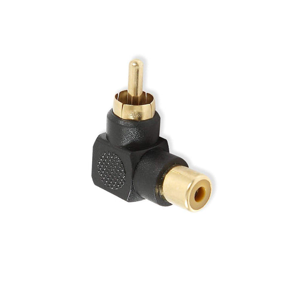 RCA Male to RCA Female Right Angle Adapter 90 Degree Connector Black Tristar Online