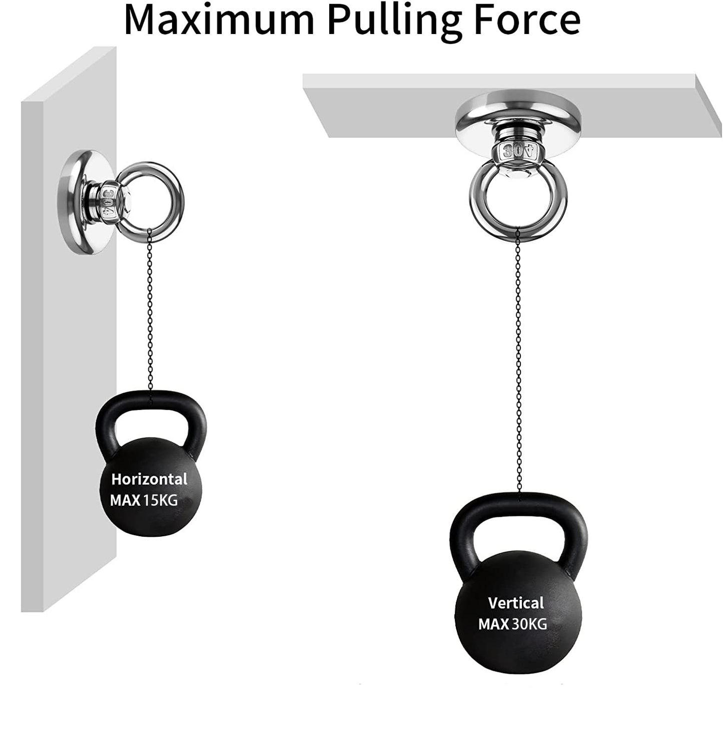 Heavy Duty Magnetic Hooks 30KG Countersunk Hole Eyebolt Kitchen, Office and Garage Tristar Online
