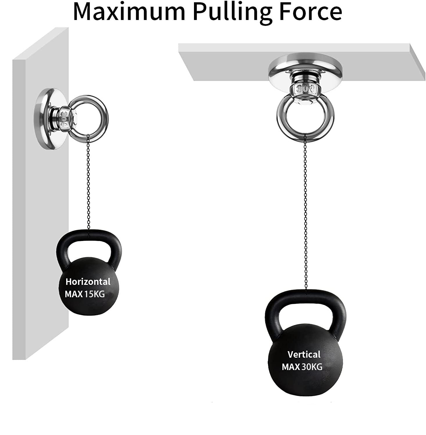 Heavy Duty Magnetic Hooks 30KG Countersunk Hole Eyebolt Kitchen, Office and Garage Tristar Online