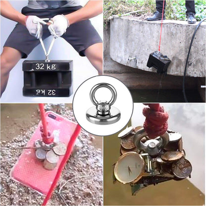 Salvage 60KG Recovery Magnet Hook Countersunk Hole Eyebolt Treasure Hunting Fishing Tristar Online