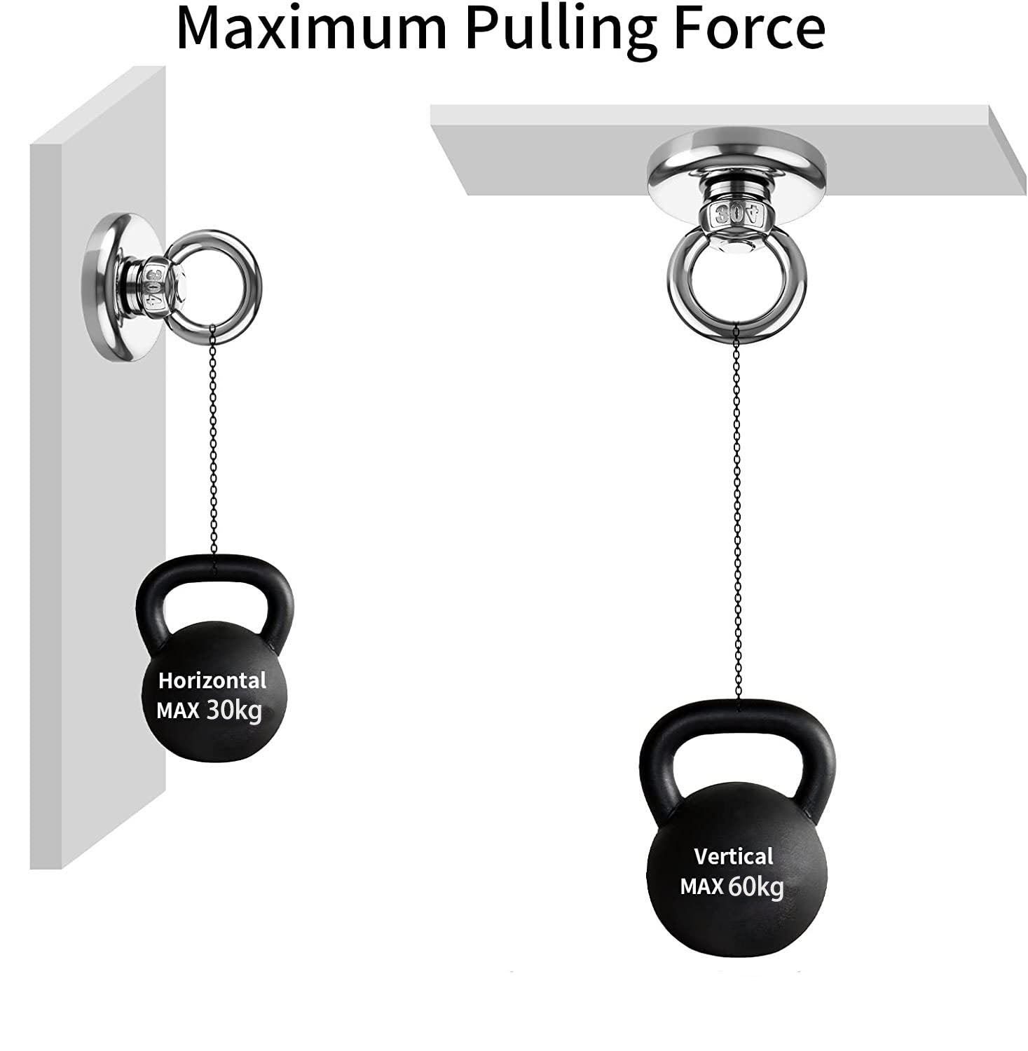 Salvage 60KG Recovery Magnet Hook Countersunk Hole Eyebolt Treasure Hunting Fishing Tristar Online