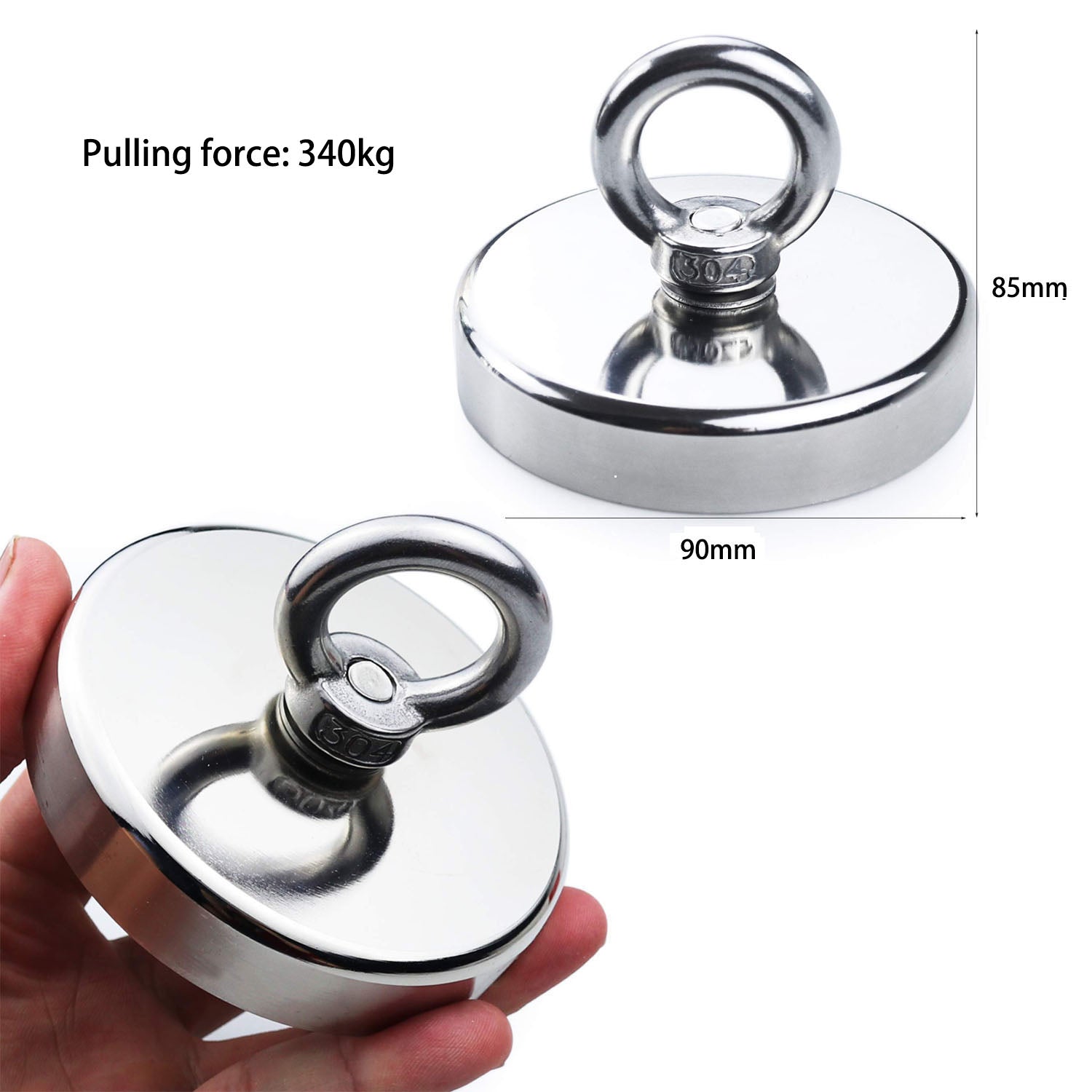 Salvage 340KG Recovery Magnet Hook Countersunk Hole Eyebolt Treasure Hunting Fishing Tristar Online