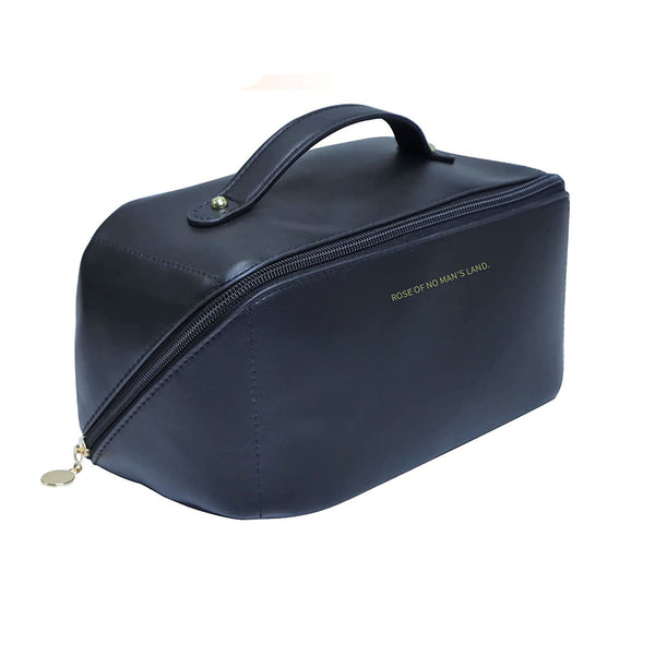 Large Travel Cosmetic Bag Portable Make up Makeup Bag Waterproof PU Leather Storage Black Tristar Online