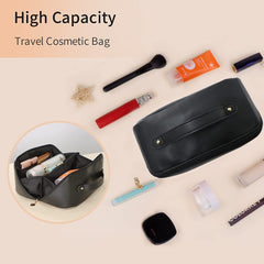 Large Travel Cosmetic Bag Portable Make up Makeup Bag Waterproof PU Leather Storage Black Tristar Online